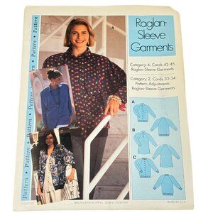 Vintage Sewing Pattern Raglan-Sleeve Garments Category 2 & 4 Sizes 42-45 Misses/